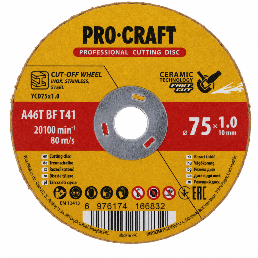 Rezný kotúč Procraft s keramickým zrnom YCD75x1.0