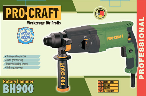 Kombinované vŕtacie a sekacie kladivo Procraft SDS Plus BH900 - 10