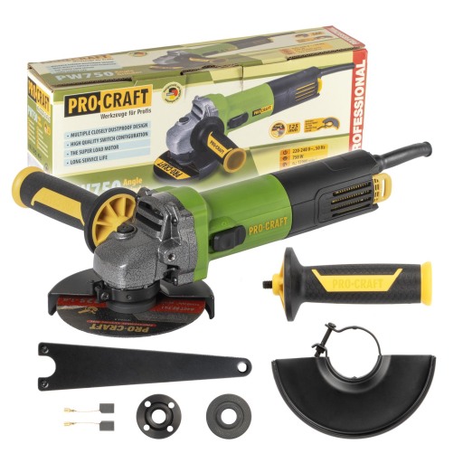 Uhlová brúska Procraft PW750, 125 mm - 1