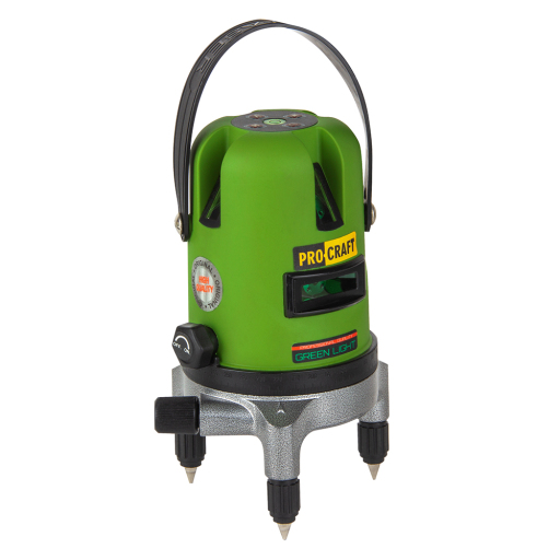 Procraft LE-5D Zelený čiarový laser, krížová samonivelačná rovina - 2