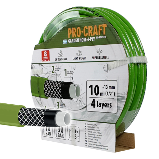 Záhradná hadica Procraft PR-4GH1310 4-vrstvová, 1/2" 10 m - 2