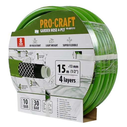 Záhradná hadica Procraft PR-4GH1315 4-vrstvová, 1/2" 15 m - 2