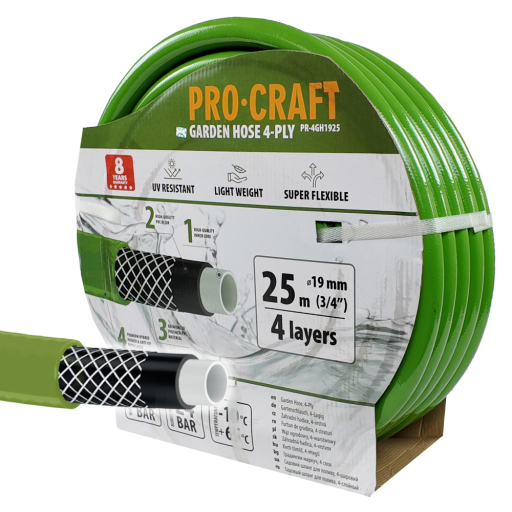 Záhradná hadica Procraft PR-4GH1925 4-vrstvová, 3/4" 25 m - 4