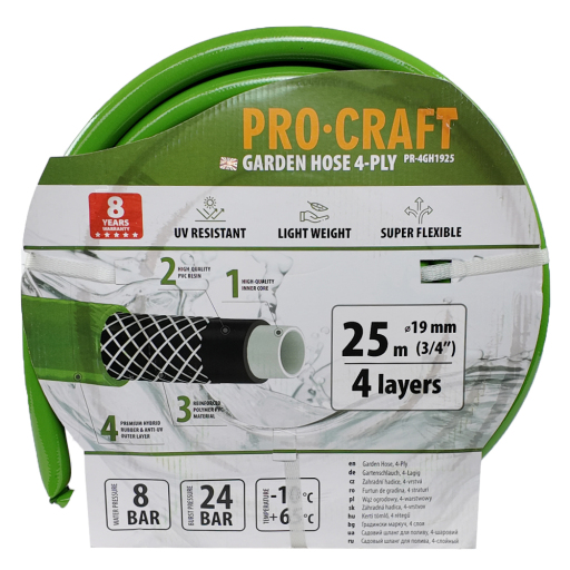 Záhradná hadica Procraft PR-4GH1925 4-vrstvová, 3/4" 25 m - 7