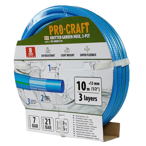 Záhradná hadica Procraft PR-3KGH1310 3 vrstvy, 1/2" 10 m - 2