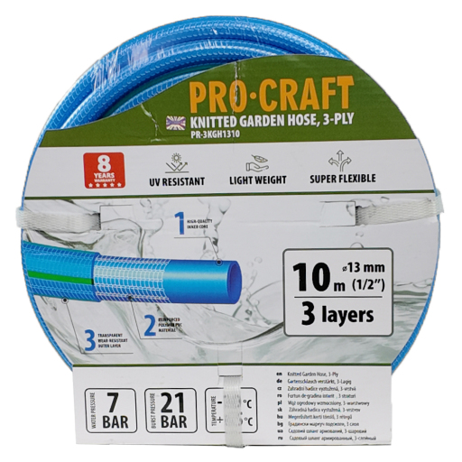 Záhradná hadica Procraft PR-3KGH1310 3 vrstvy, 1/2" 10 m - 9