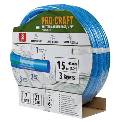 Záhradná hadica Procraft PR-3KGH1315 3-vrstvová, 1/2" 15m - 4