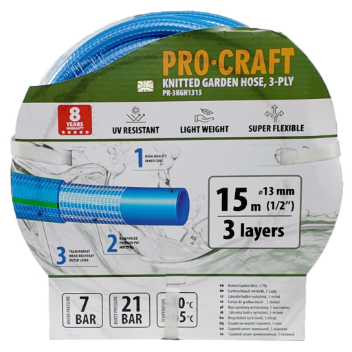 Záhradná hadica Procraft PR-3KGH1315 3-vrstvová, 1/2" 15m - 9