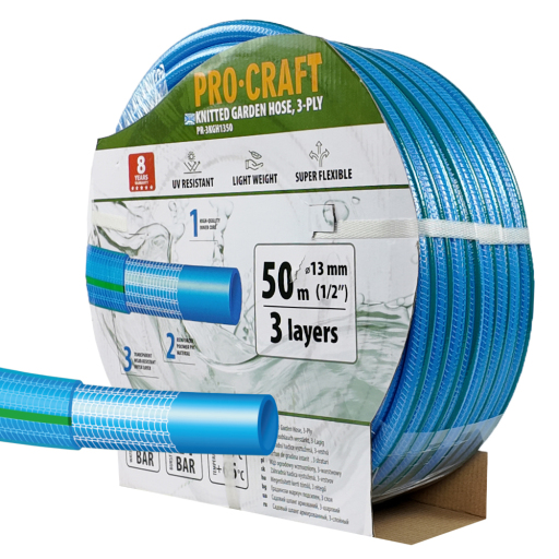 Záhradná hadica Procraft PR-3KGH1350 3-vrstvová, 1/2" 50 m - 1