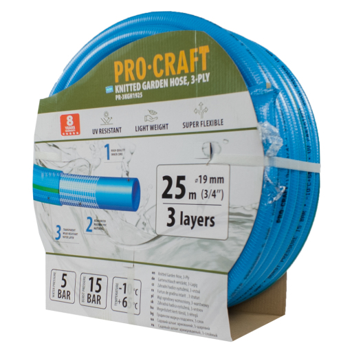 Záhradná hadica Procraft PR-3KGH1925 3-vrstvová, 3/4" 25 m - 7