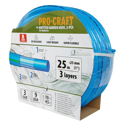 Záhradná hadica Procraft PR-3KGHH2525 3-vrstvová, 1" 25 m - 2
