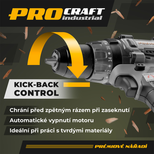 Akumulátorový vŕtací skrutkovač Procraft Industrial CD20A - 22