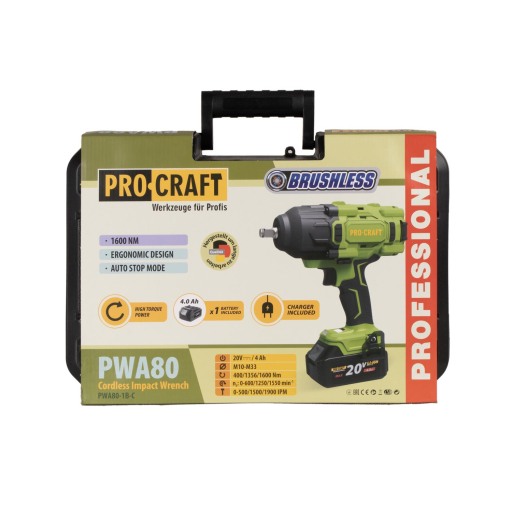 Akumulátorový rázový uťahovák Procraft PWA80 1b - 8