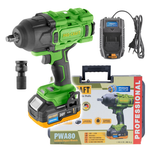 Akumulátorový rázový uťahovák Procraft PWA80 1b - 1