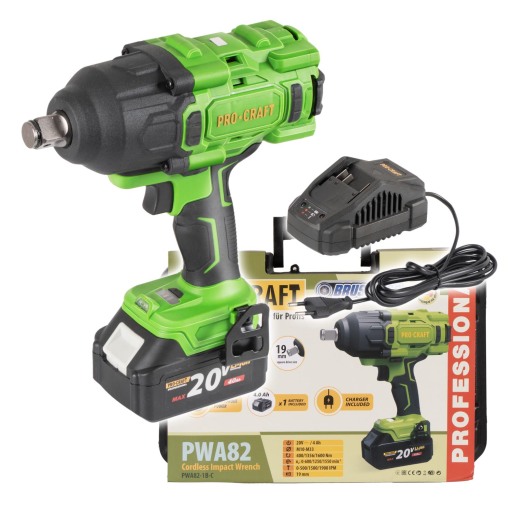 Akumulátorový rázový uťahovák Procraft PWA82 1b - 1
