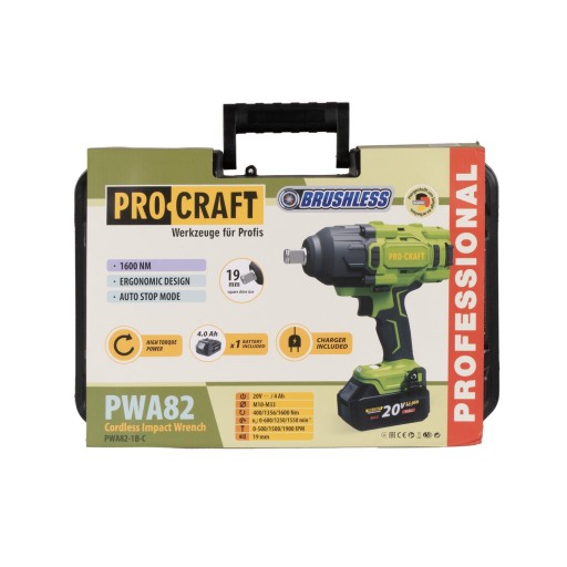 Akumulátorový rázový uťahovák Procraft PWA82 1b - 20