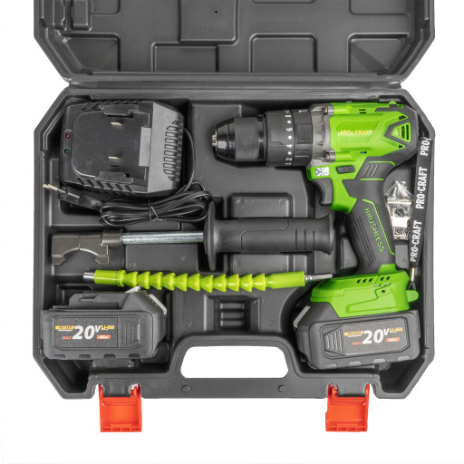 Bezuhlíková aku príklepová vŕtačka Procraft SPA18BL so sadou bitov DBS-101 - 8