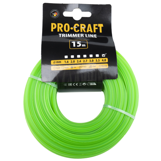 Rezacia struna (4 mm) (15 m) hviezda PROCRAFT - 1