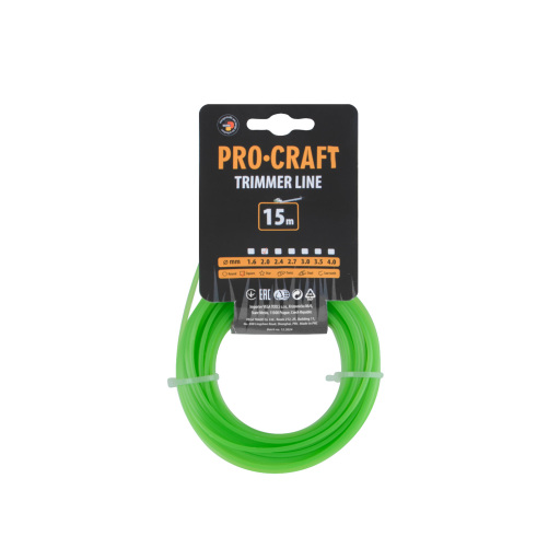 Žacia struna (2 mm) (15 m) štvorcová PROCRAFT KV-2/15 - 1