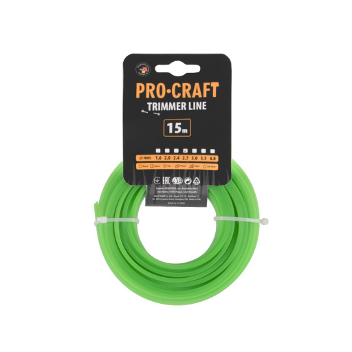 Žacia struna (2,7 mm) (15 m) štvorcová PROCRAFT KV-2.7/15 - 1