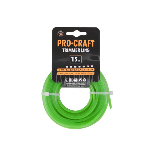 Žacia struna (3,5 mm) (15 m) štvorcová PROCRAFT KV-3.5/15 - 1