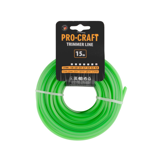 Žacia struna (4 mm) (15 m) štvorcová PROCRAFT KV-4/15 - 1