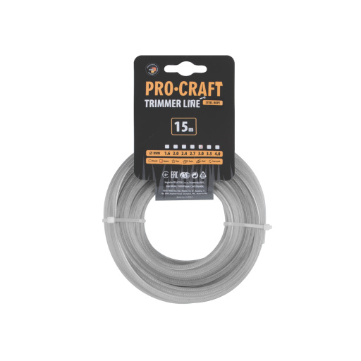 Zosilnená žacia struna (3 mm) (15 m) štvorcová PROCRAFT KV/AR-3/15 - 1