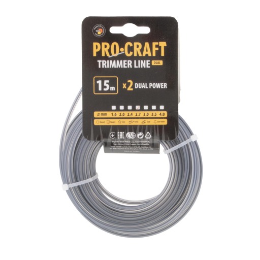 Rezacia struna (s výstužou) (2,7 mm) (15 m) štvorcová PROCRAFT - 1