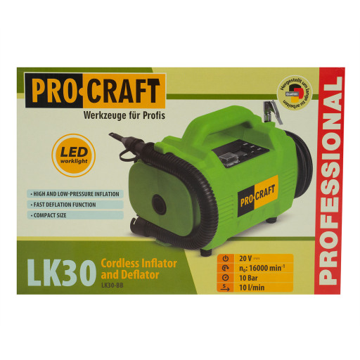 Aku kompresor s ofukovacou pištoľou LK30 Procraft (bez batérie a nabíjačky) - 10