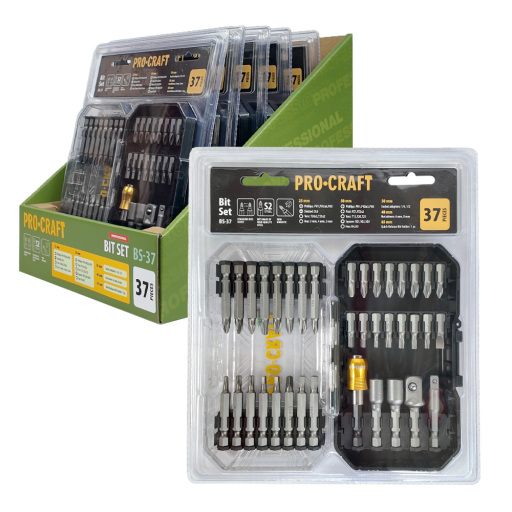 Aku vŕtací skrutkovač Procraft PA18LiH so sadou bitov BS-37 - 13