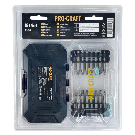 Aku vŕtací skrutkovač Procraft PA18LiH so sadou bitov BS-37 - 15