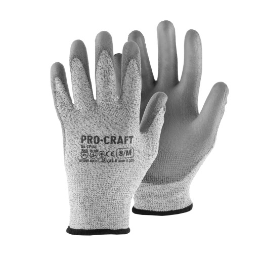 Pracovné rukavice polyuretánové odolné proti prerezaniu, M Procraft GL-CPU8
