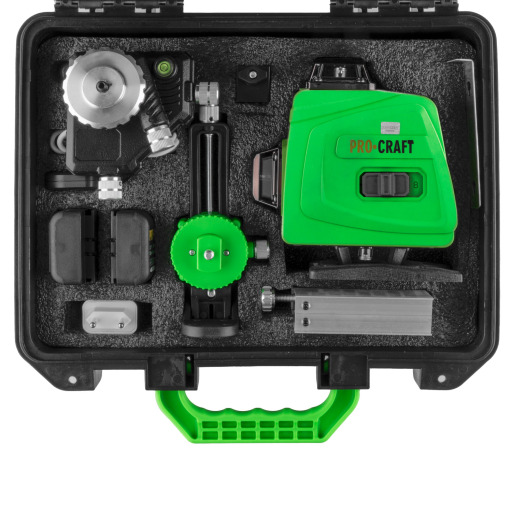 Procraft LE-4G Zelený čiarový laser, krížová samonivelačná rovina - 9