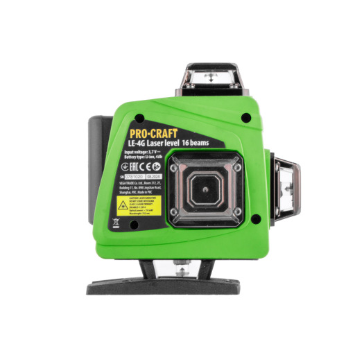 Procraft LE-4G Zelený čiarový laser, krížová samonivelačná rovina - 5