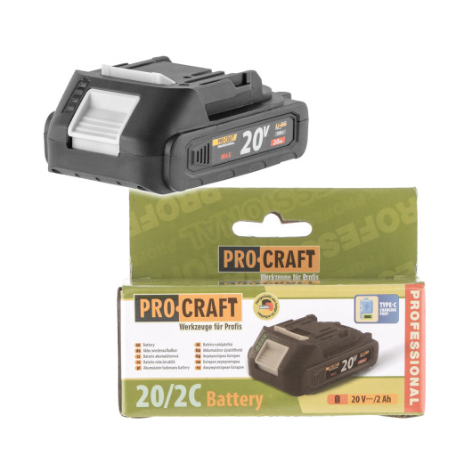 Akumulátorová batéria 20 V Li-ion 2000 mAh USB Type-C Procraft 20/2C - 1