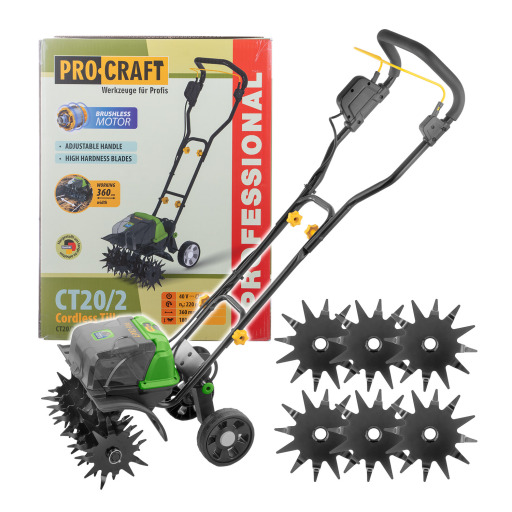 Aku kultivátor Procraft CT20/2 bb (bez batérie a nabíjačky) - 1