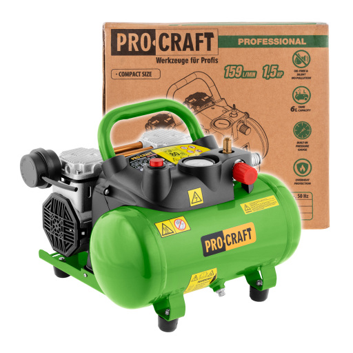 Bezolejový kompresor Procraft AC6 - 1