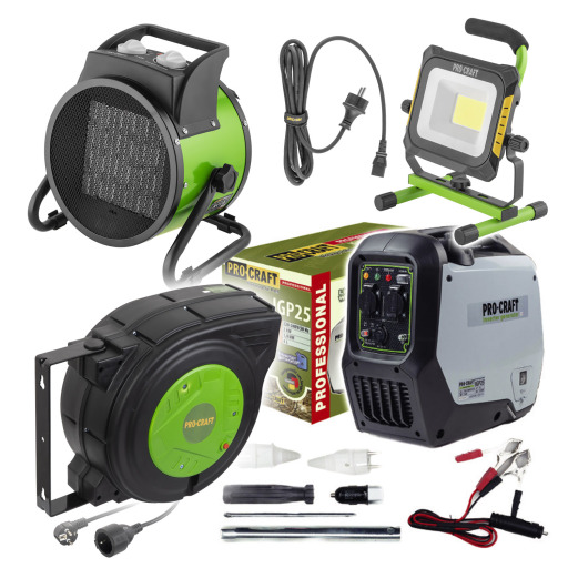 Sada elektrocentrála, kúrenie a osvetlenie Procraft SIGP25SET - 1
