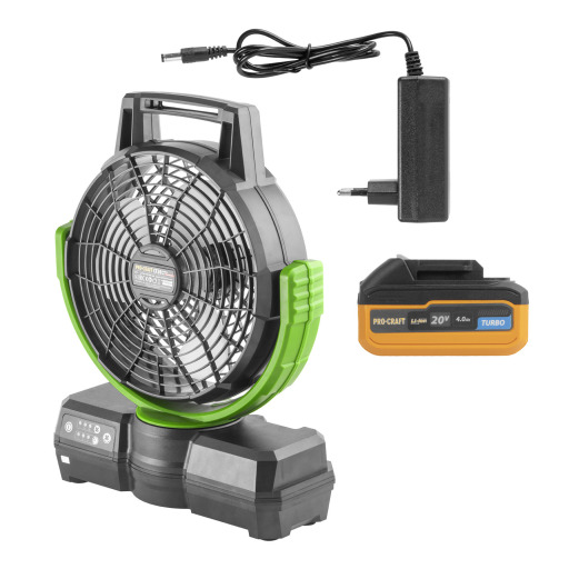Sada aku ventilátor Procraft CF20 + batéria 20/4 Turbo a nabíjačka 20/1 ATA-40 - 1