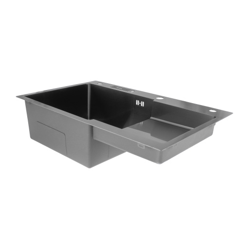 Nerezový drez MIXXUS MH7849L-HK GRAPHITE so sifónom, grafitový - 3