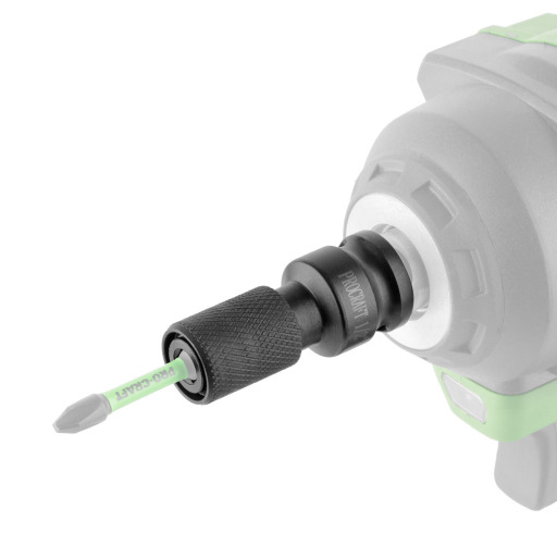 Adaptér (redukcia) z 1/2" štvorhranu na bity 1/4" pre rázové uťahováky - 2