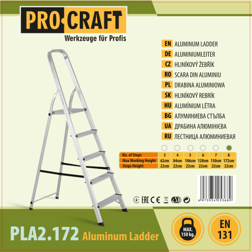 Hliníkové jednostranné zábradlie 8st. Procraft PLA2.172 - 9