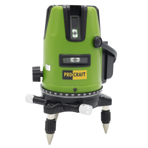 Procraft LE-3D Zelený čiarový laser, krížová samonivelačná rovina - 4