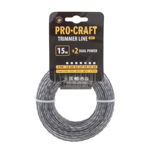 Rezacia struna (s výstužou) (3 mm) (15 m) špirála PROCRAFT - 1