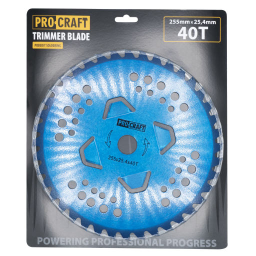 Nôž krovinorezu (kotúč) (D255*25.4) 40T pobedit (blue) PROCRAFT - 2