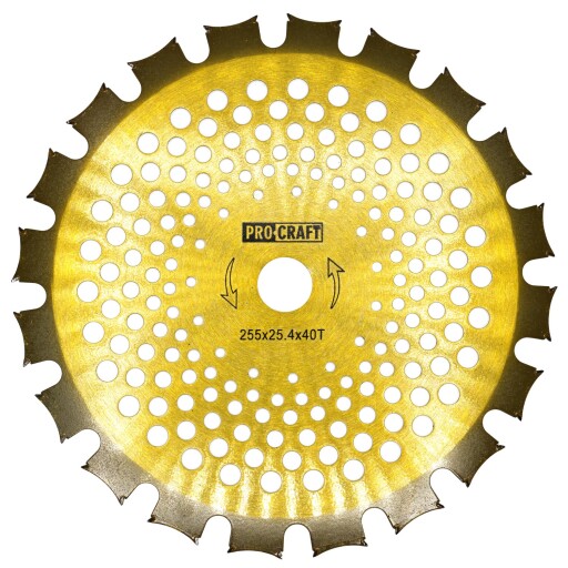Nôž krovinorezu (kotúč) (D255*25.4) 40Т (obojstranný) (gold) PROCRAFT - 1