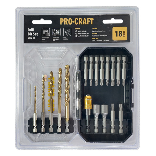 18-dielna sada vrtákov a bitov Procraft DBS-18, S2 - 4