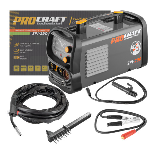 Kombinovaná invertorová zváračka Co Flux – trubičkový drôt, MMA, TIG lift Procraft SPI-290 - 16