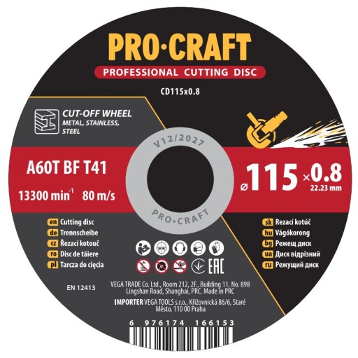Rezný kotúč Procraft CD115x0,8 - 4