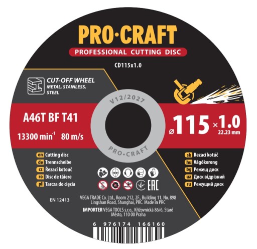 Rezný kotúč Procraft CD115x1,0 - 4